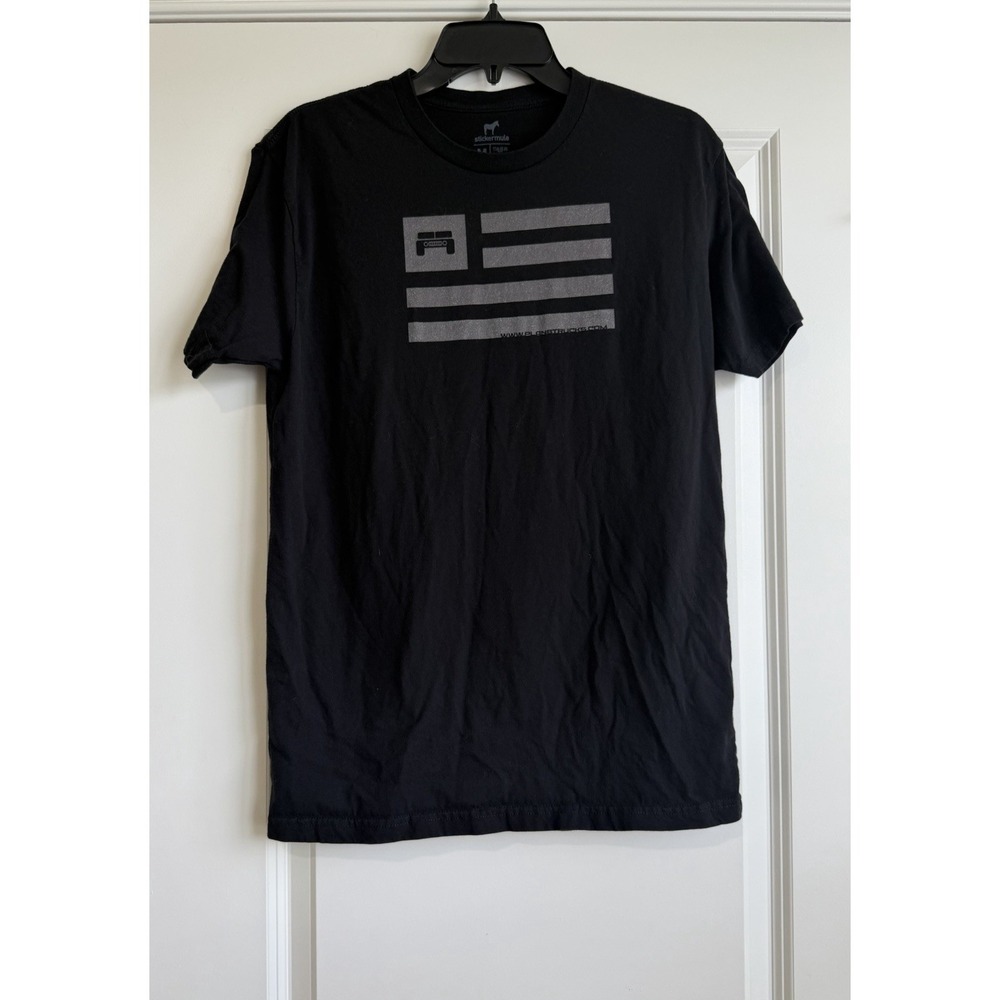 Stickermule Adult Unisex Black T-shirt Plan B Trucks Flag Size Medium